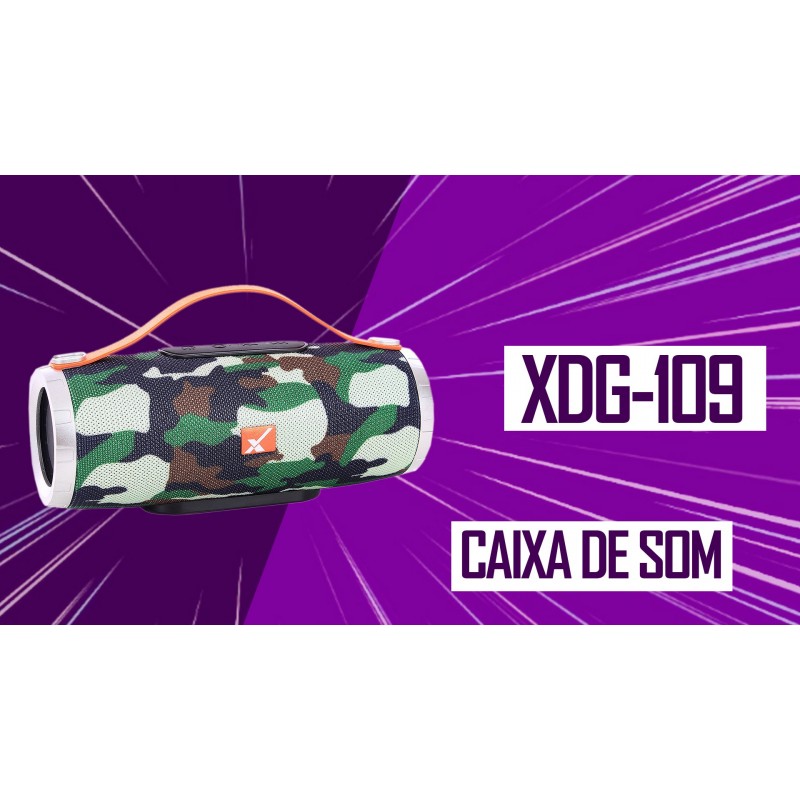 Caixa De Som Portátil Bluetooth Rádio FM Alça De Mão 1200mAh