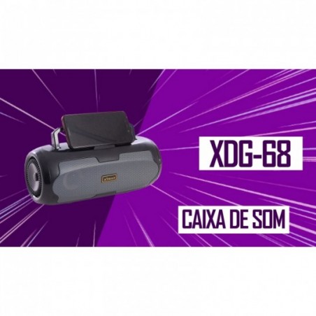 Caixa De Som Portátil Viki Box Led Bluetooth Rádio FM USB