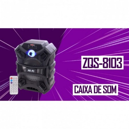 Caixa De Som Bluetooth Speaker Led Rádio FM USB 20W 2400mAh