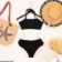 Conjunto Biquíni Top Faixa Amarração Hot Pants Cintura Alta