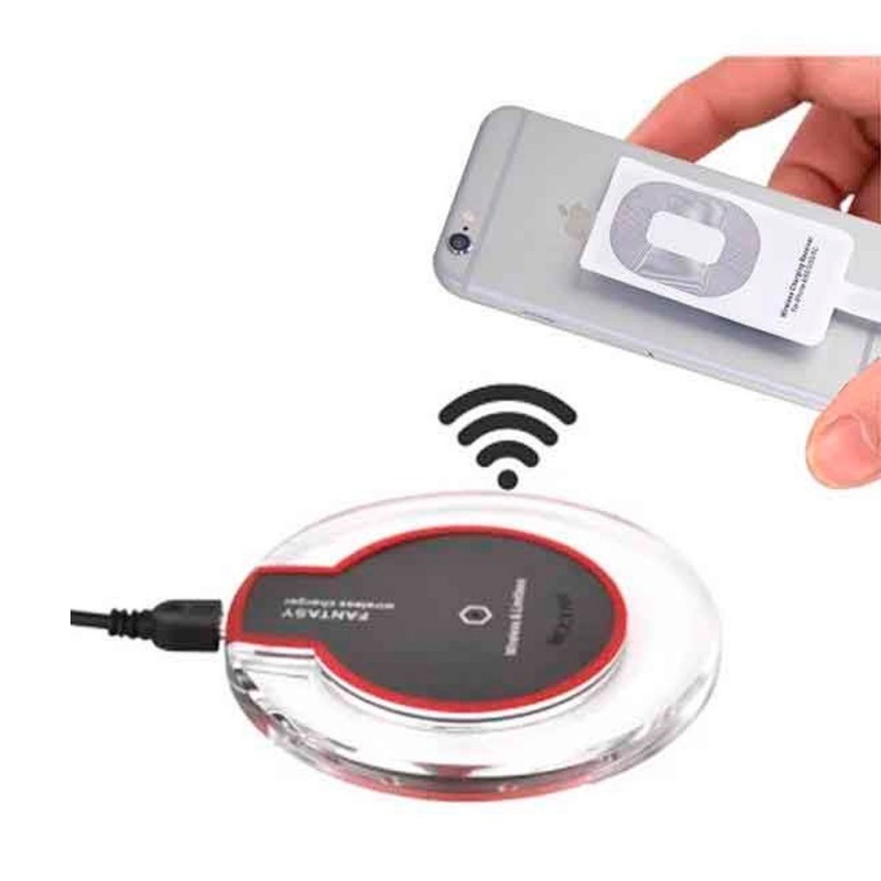 Carregador Indução Portátil Wireless + Receptor QI iPhone