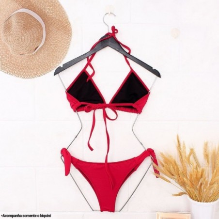 Conjunto Biquíni Feminino Top Cortininha + Calcinha Laço