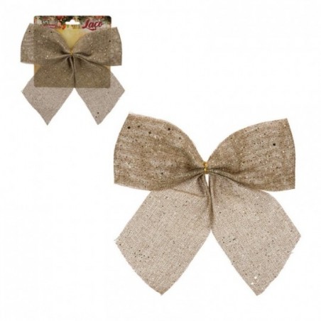 Laço De Juta Cintilante Enfeite De Natal 20 CM X 20 CM
