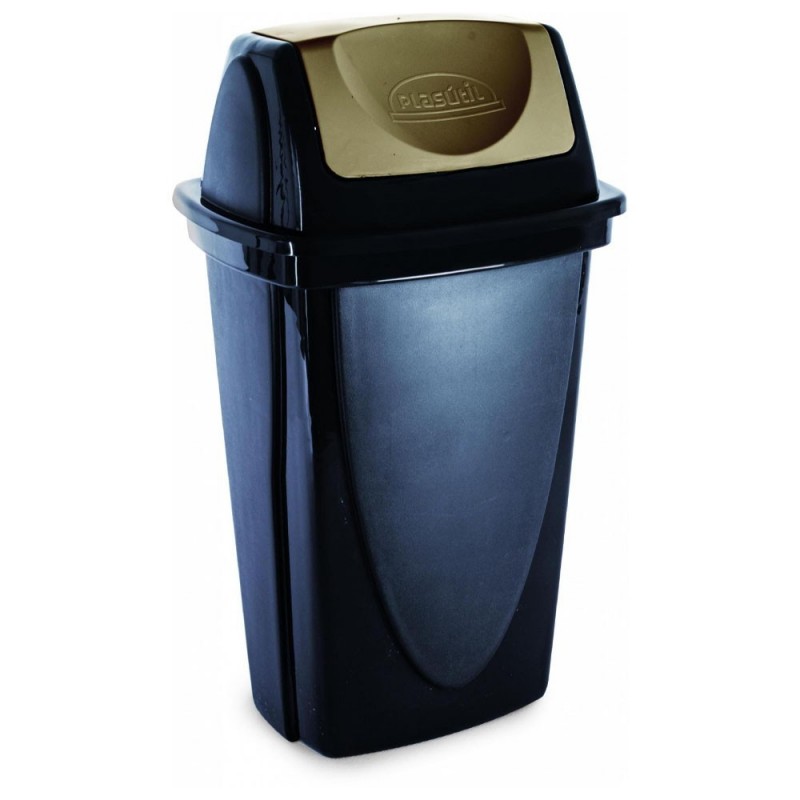 Lixeira Plástica Com Tampa Basculante Ecoblack Plasútil 9L