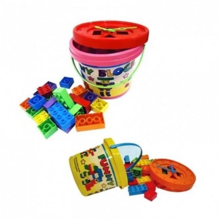 Balde De Blocos Para Montar Com 36 Peças Infantil