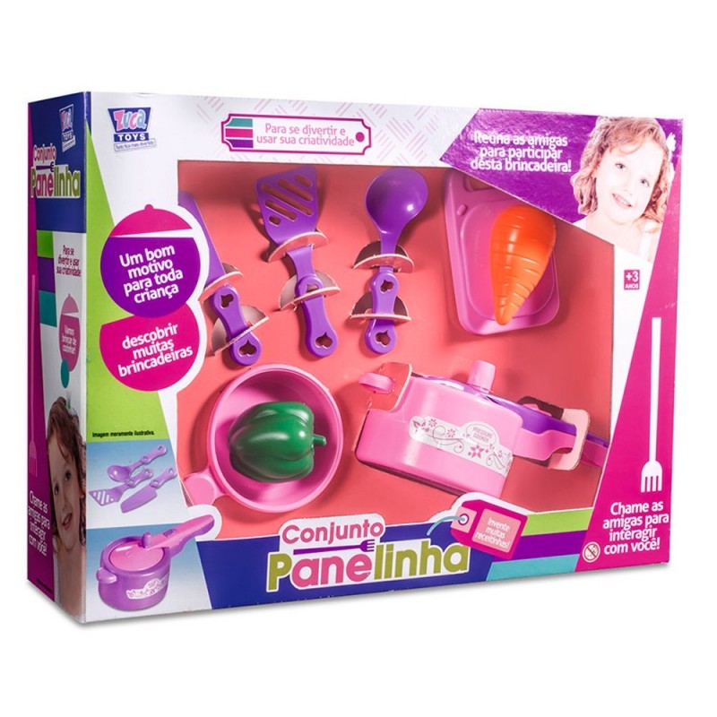 Conjunto Panelinha Com 8 Peças Brinquedo Infantil Zuca Toys