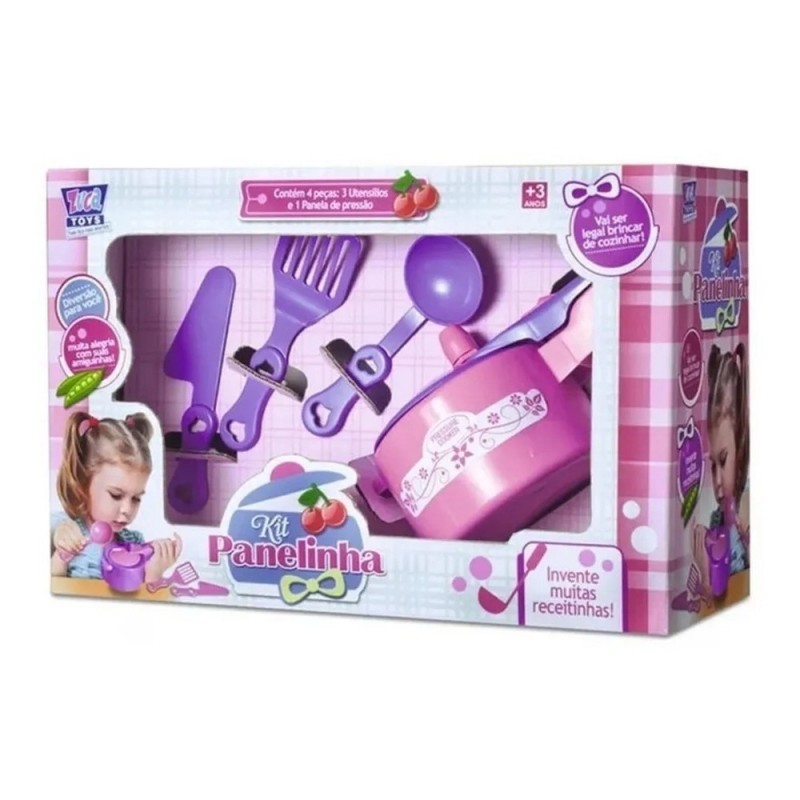 Conjunto Panela De Pressão + 3 Acessórios Infantil Zuca Toys