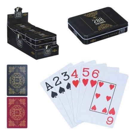 Kit 2 Baralhos Premium Com 54 Cartas Cada + Lata Protetora
