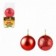 Kit 2 Bolas De Natal Vermelha Para Enfeite 10 CM