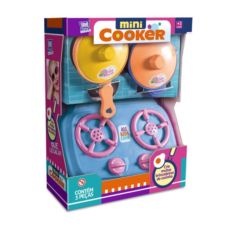 Kit Mini Cooker 3 Peças Brinquedo Infantil Zuca Toys