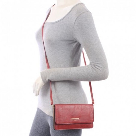Bolsa Carteira Feminina Em Alto Relevo Fecho Em Botão