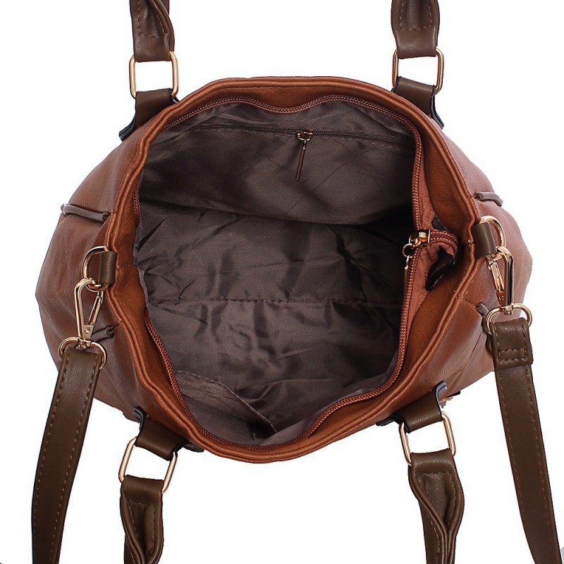 Bolsa De Ombro Feminina Alto Relevo Com Detalhes Metálicos