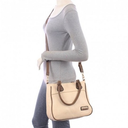 Bolsa De Ombro Feminina Alto Relevo Com Detalhes Metálicos