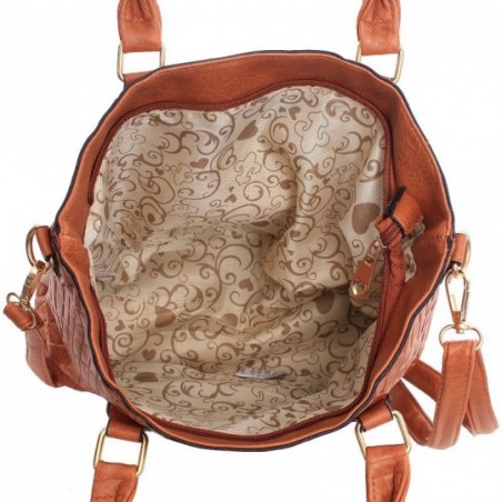 Bolsa De Ombro Feminina Alto Relevo Texturizada Alça Dupla