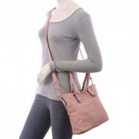 Bolsa De Ombro Feminina Alto Relevo Texturizada Alça Dupla