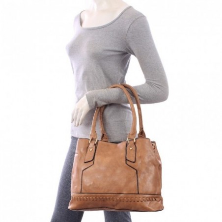 Bolsa De Ombro Feminina Alto Relevo Tressê Duas Repartições