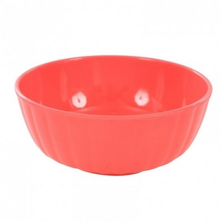 Tigela Bowl Redonda Canelada De Melamina Coral 15 CM