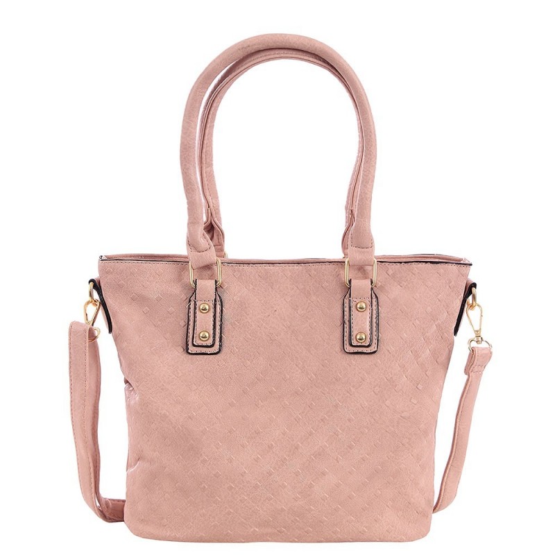Bolsa De Ombro Feminina Em Tressê Alto Relevo Alça Dupla