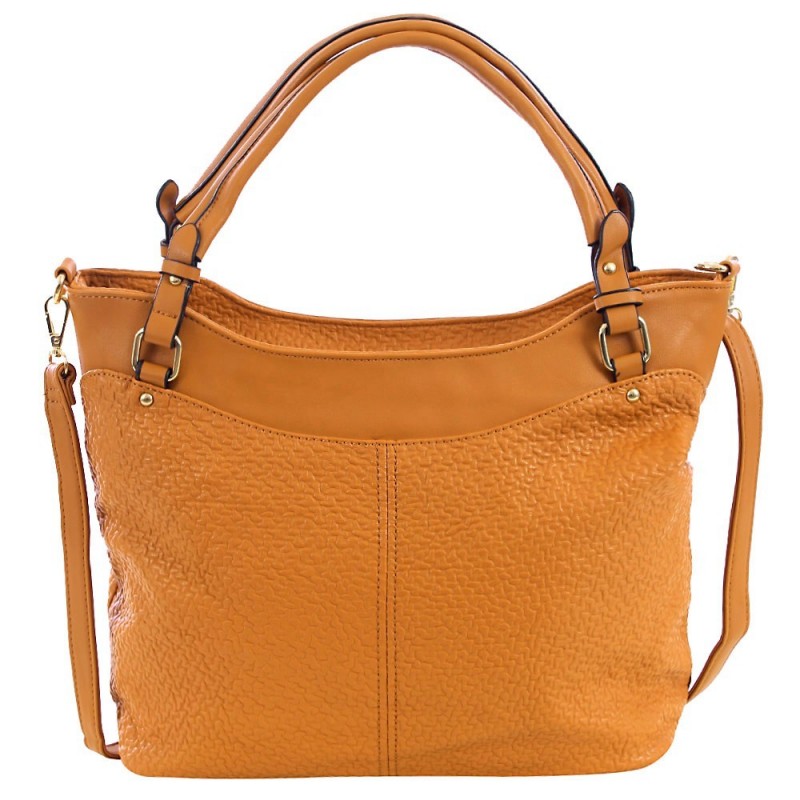 Bolsa Feminina Hobo Em Alto Relevo Texturizada Alça Dupla