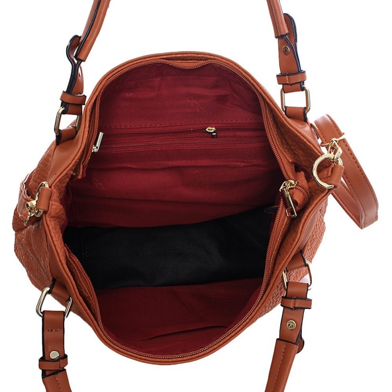 Bolsa Feminina Hobo Em Alto Relevo Texturizada Alça Dupla
