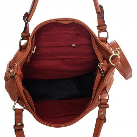 Bolsa Feminina Hobo Em Alto Relevo Texturizada Alça Dupla