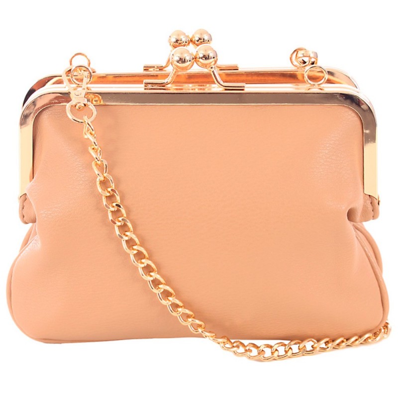 Bolsa Feminina Luxo Retrô Alça De Corrente Duas Repartições