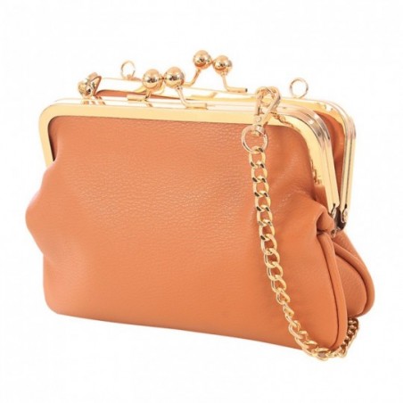 Bolsa Feminina Luxo Retrô Alça De Corrente Duas Repartições