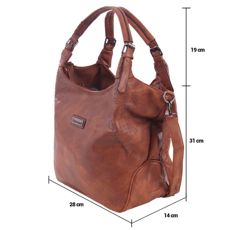Bolsa Hobo Feminina Alto Relevo Cravejada Em Tachinhas