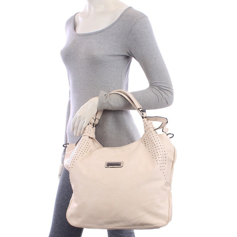 Bolsa Hobo Feminina Alto Relevo Cravejada Em Tachinhas