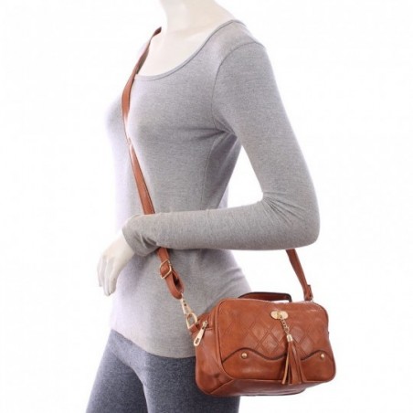 Bolsa Luxo Feminina Tassel Duas Repartições Alça De Mão
