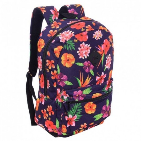 Mochila Feminina Universitária Ou Escolar Floral Alto Relevo