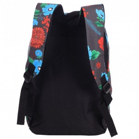 Mochila Feminina Universitária Ou Escolar Floral Alto Relevo