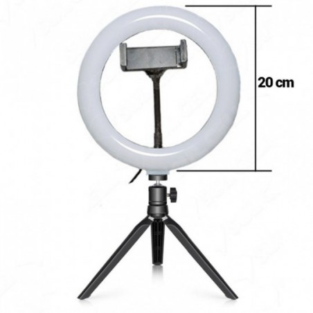 Ring Light Led Mesa Tripé Suporte Celular 8 Polegadas 20 CM