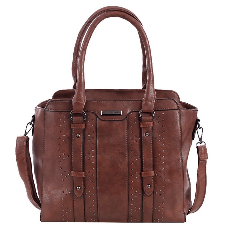 Bolsa Satchel Feminina Alto Relevo Cravejada Em Tachas