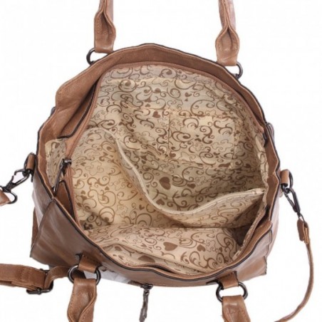 Bolsa Satchel Feminina Alto Relevo Cravejada Em Tachas