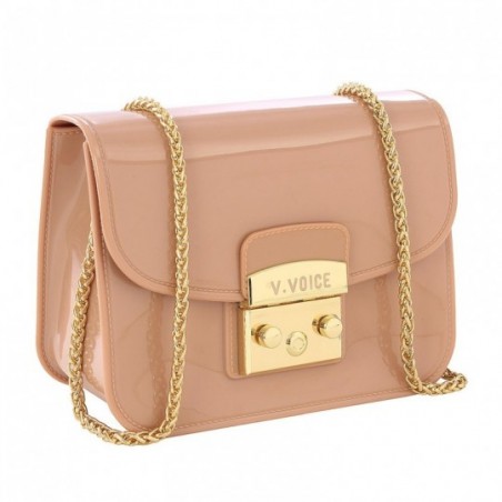 Bolsa Social Baú Silicone Luxo Feminina Com Alça Correntes