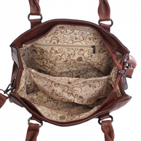 Bolsa Tote Estruturada Feminina Alto Relevo Tachas E Vazados