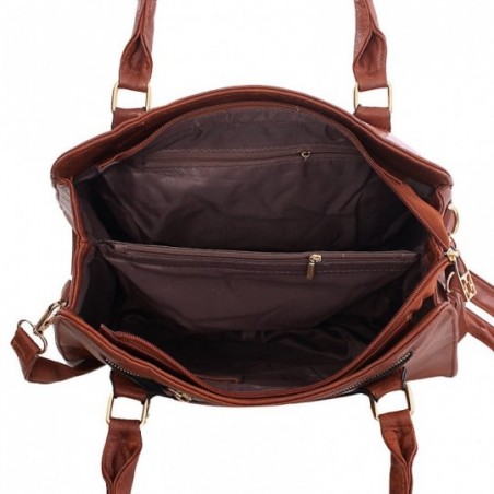 Bolsa Tote Estruturada Feminina Perfurada Cravejada Tachas