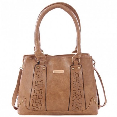 Bolsa Tote Feminina Em Alto Relevo Com Vazados Alça Dupla
