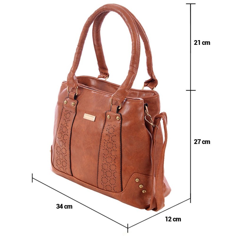 Bolsa Tote Feminina Em Alto Relevo Com Vazados Alça Dupla