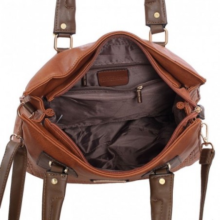 Bolsa Tote Feminina Em Alto Relevo Com Vazados Alça Dupla