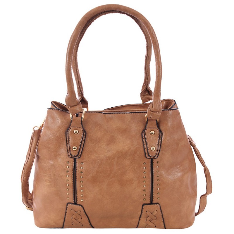 Bolsa Tote Feminina Em Alto Relevo Tressê Duas Repartições