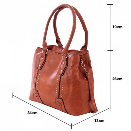 Bolsa Tote Feminina Em Alto Relevo Tressê Duas Repartições