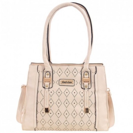 Bolsa Totem Estruturada Feminina Vazados Detalhes Metálicos
