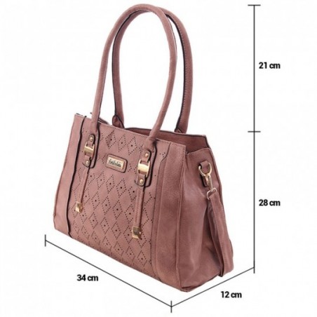 Bolsa Totem Estruturada Feminina Vazados Detalhes Metálicos