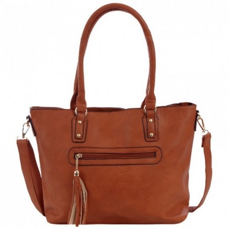 Bolsa Totem Feminina Alto Relevo Tassel Detalhes Metálicos