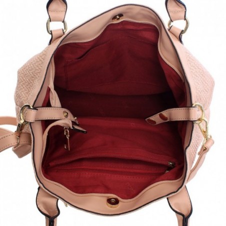 Bolsa Totem Feminina Em Alto Relevo Texturizada Fecho Botão
