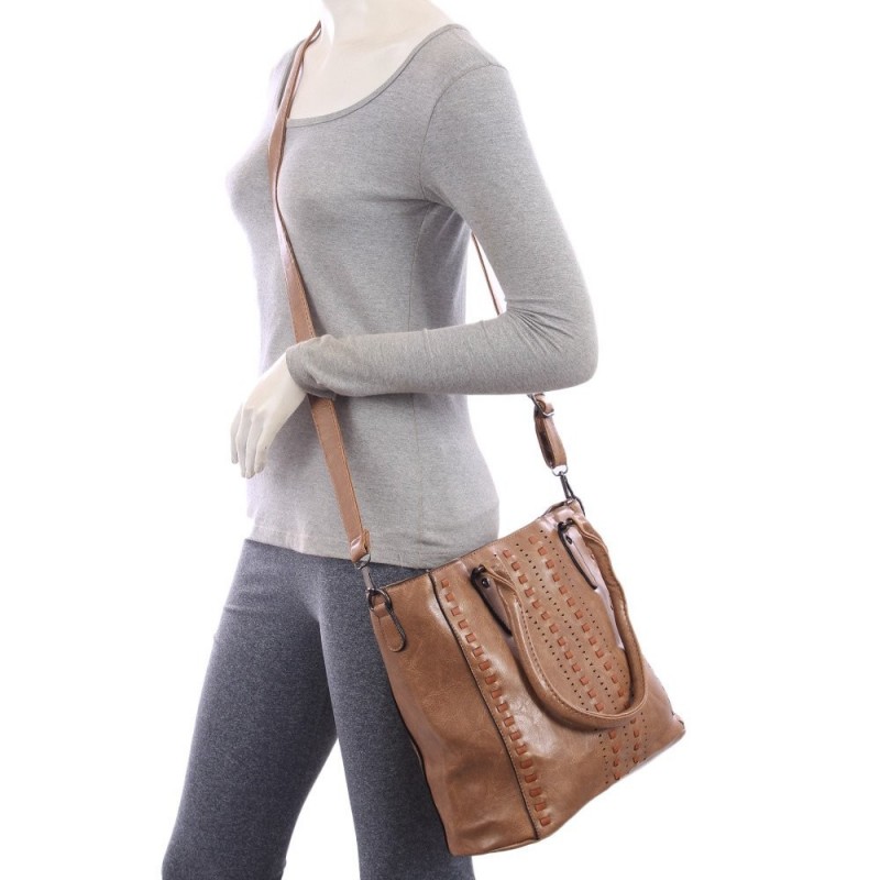 Bolsa Totem Feminina Em Alto Relevo Tressê Com Vazados