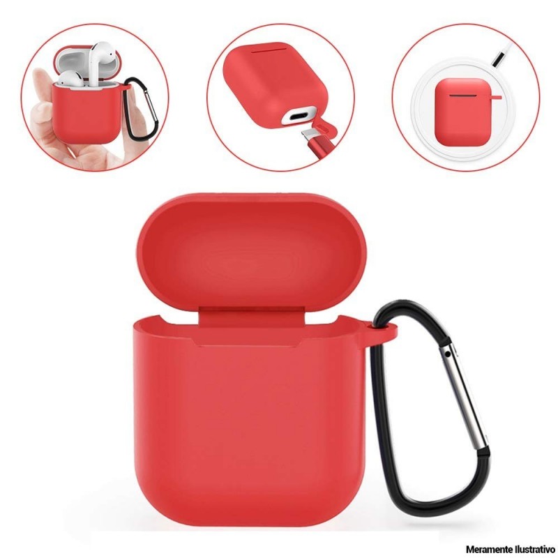 Case Capa Anti-impacto Silicone De Fone Sem Fio + Mosquetão