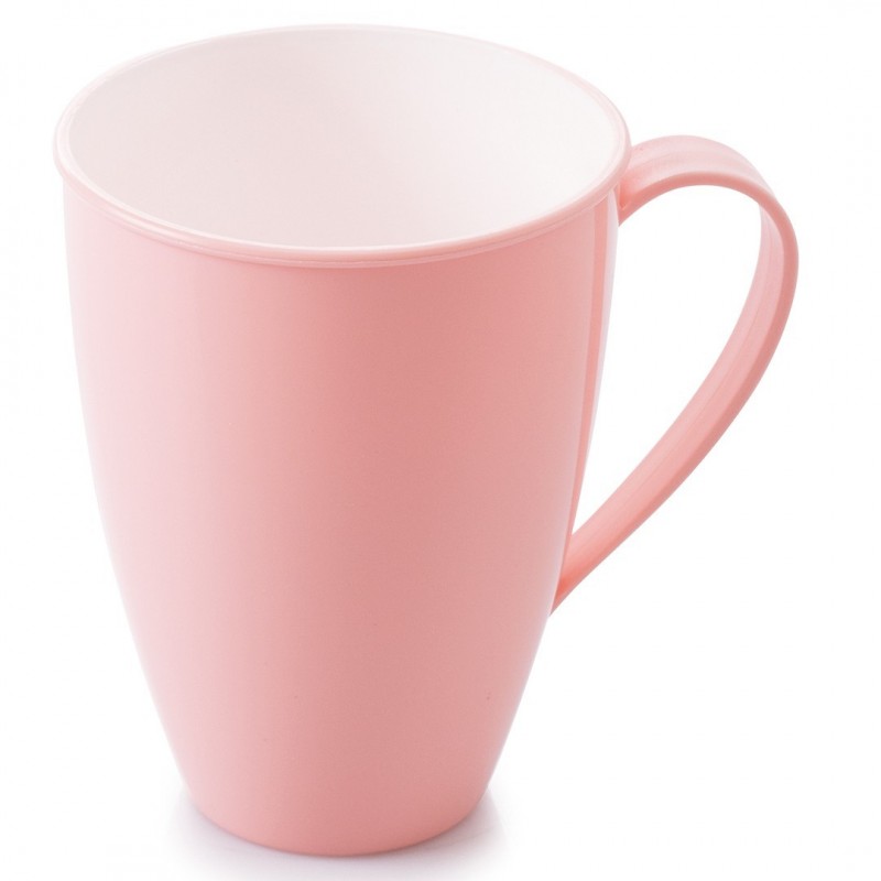 Caneca Plástica Rosa Claro Duo 360° Plasútil 520ML